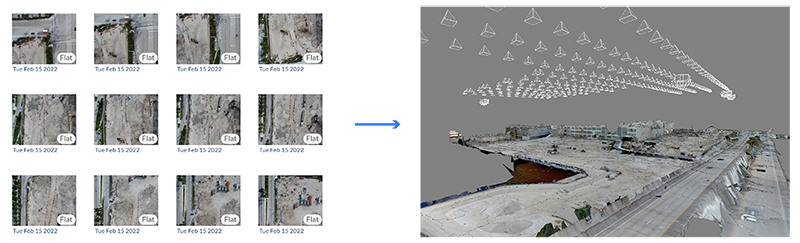 transformation of drone capture into 3d point cloud
