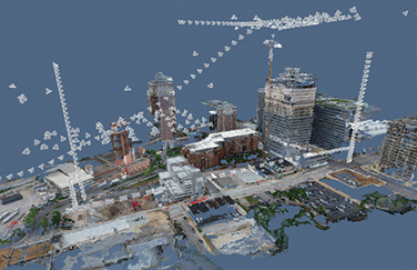 3d point cloud generated from drone photogrammetry capture 