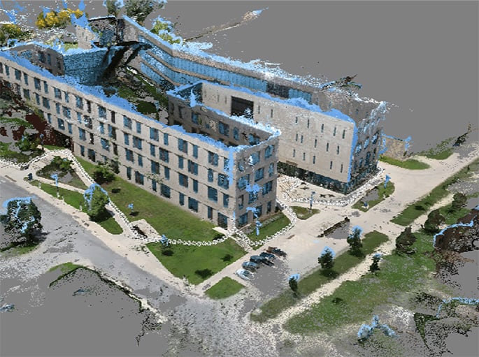 KU 3d point cloud generated from Reconstruct's reality mapping engine