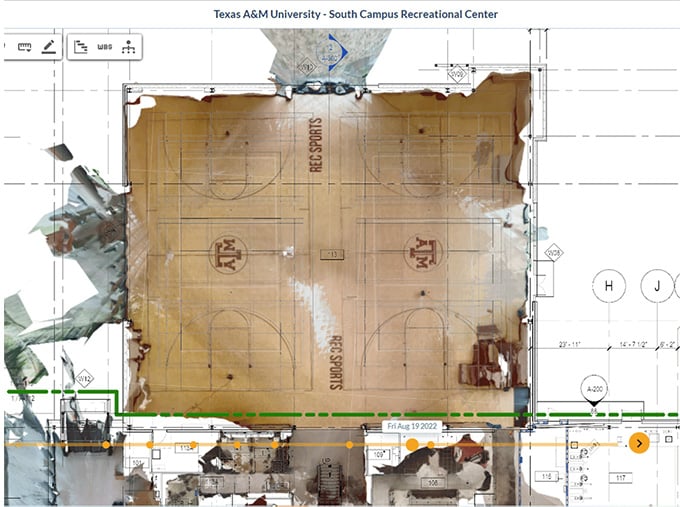 Texas A&M 2d floorplan generated from reality capture 
