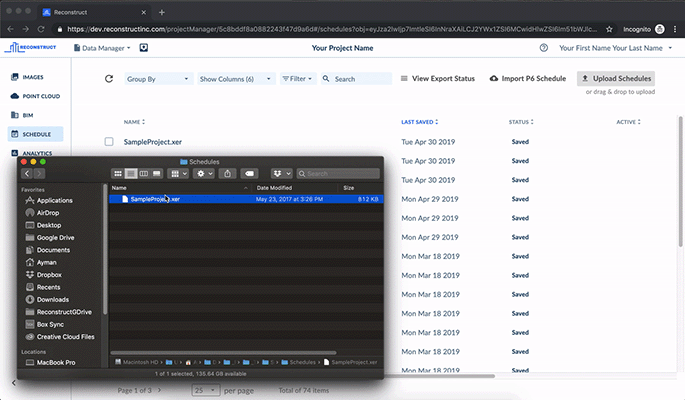 Uploading Construction Schedules