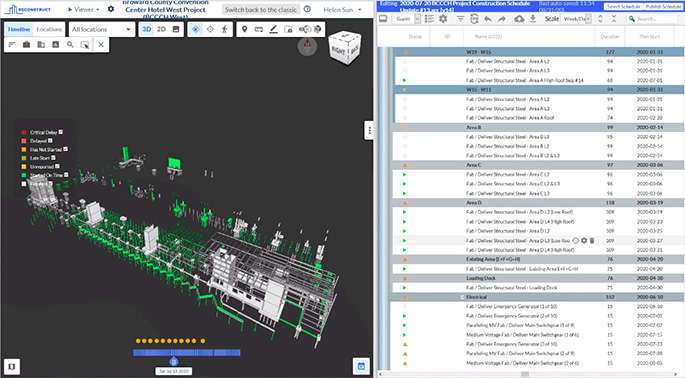 Broward County Convention Center Hotel 4D schedule bim visualization 